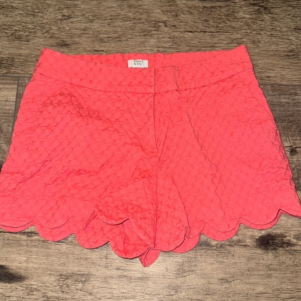 Crown and Ivy Shelby Scalloped Shorts in Wonka Periwinkle Size 10